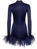 Luna jersey mini dress w/feathers