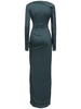 Slash-neck jersey gown