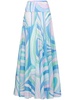 Printed cotton muslin maxi skirt