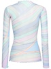 Printed sheer long sleeve top