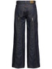 Carpenter back zip flared jeans