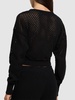 Fishnet knit cotton blend crop sweater