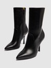 100mm Leather zip-up ankle boots