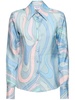 Printed silk twill shirt