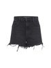 Cotton denim shorts w/ raw cut hem