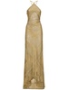 Halter neck devoré lurex long dress