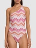 Lurex printed one piece swimsuit