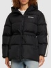 Belted nylon down jacket