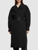 Cotton gabardine belted trench coat