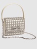 Micro chainmail crystal top handle bag