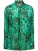 Malachite printed satin devoré shirt