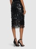 Fringed & sequined midi skirt