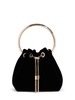 Bon Bon velvet bucket bag w/ crystals