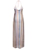 Lurex halter neck wrap long dress