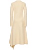 Asymmetric boiled wool long dress