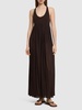 Stretch jersey flared long dress