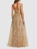 Embroidered tulle long dress