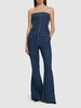 Denim bandeau jumpsuit