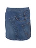 Twisted cotton denim mini skirt