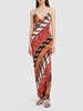 Girandole printed silk twill long dress