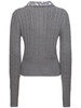 Embellished cable knit polo sweater