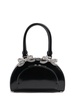 Mini leather curved top handle bag