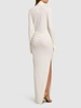 Tucked sheath crepe jersey long dress