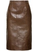 Este leather pencil midi skirt