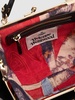 Granny Frame velvet top handle bag