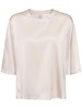 Stretch heavy silk satin t-shirt