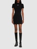 Logo stretch jersey mini dress