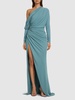 Draped jersey long dress