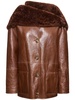 Reversible shearling short coat