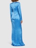 Draped light satin long dress