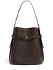 Belted nappa leather bucket bag