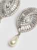 Crystal Shell faux pearl earrings