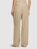 Pleated tailored linen blend pants