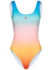 Faded print one piece swimsuit