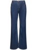 Tripot coated cotton flared jeans