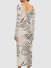 Zebra printed viscose devoré long dress