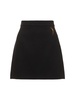 Compact viscose jersey mini skirt