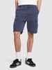 Striped cotton poplin cargo shorts