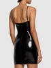 Faux patent leather mini dress