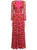 Freya printed chiffon long dress