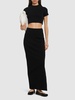 Cotton maxi skirt w/embossed logo