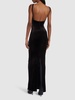 Fluid velvet jersey bustier long dress