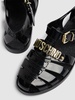 Black Jelly Lettering Logo Sandals