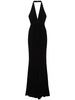 Long draped jersey halter dress