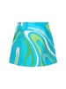 Printed silk twill mini skirt