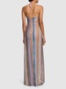 Lurex halter neck wrap long dress